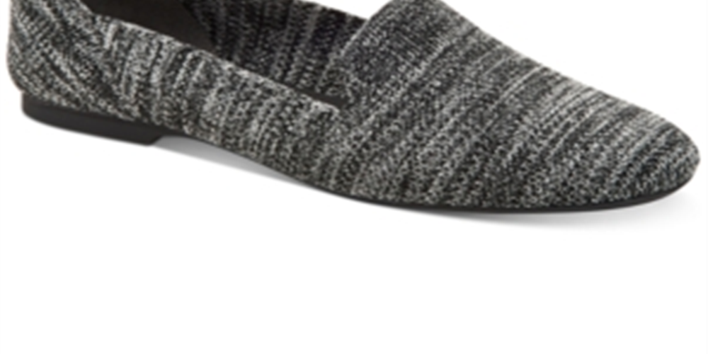 Alfani Women's Gingham Knit Cushioned Rorrii Round Toe Slip on Loafers Gray  Size 9.5 M