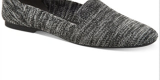 Alfani Women's Gingham Knit Cushioned Rorrii Round Toe Slip on Loafers Gray  Size 9.5 M