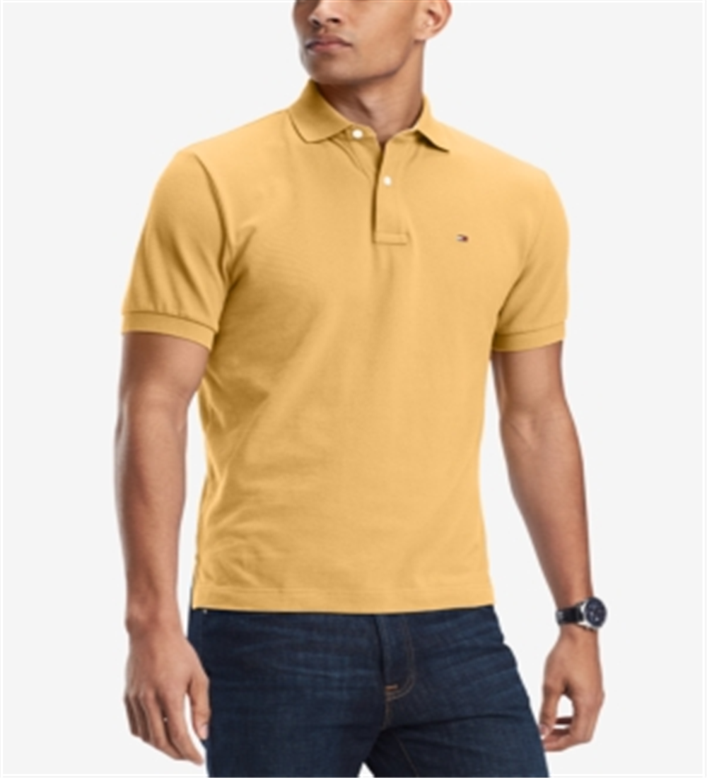 Tommy Hilfiger Men's Custom Fit Ivy Polo Golden Rod Heather Size Small