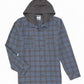 Hurley Men's Hoodie Flannel Plaid Print Classic Fit Navy Size Small