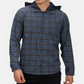 Hurley Men's Hoodie Flannel Plaid Print Classic Fit Navy Size Small