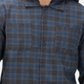 Hurley Men's Hoodie Flannel Plaid Print Classic Fit Navy Size Small