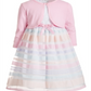 Blueberi Boulevard Little Girl's 2 Pc Shrug & Embroidered Rainbow Stripe Dress Set White- Size 6