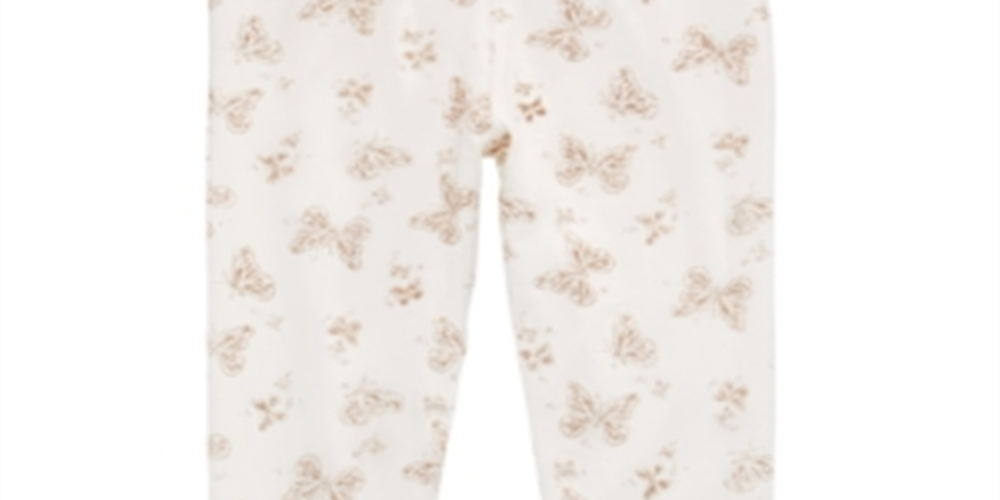 Epic Threads Little Girl's Butterfly Print Leggings White Size 5