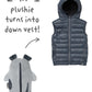 Cubcoats Boys Pimm The Puppy 2 in 1 Transforming Down Vest Hoodie & Soft Plushie Grey
