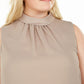 Bar III Women's Plus Metallic Shimmer Blouse Gold Size 1X