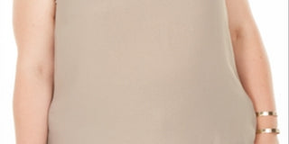 Bar III Women's Plus Metallic Shimmer Blouse Gold Size 1X