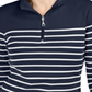Karen Scott Women's Striped Zip Neck Top Navy Size Petite S