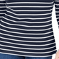 Karen Scott Women's Striped Zip Neck Top Navy Size Petite S