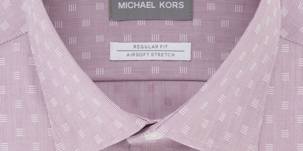 Michael Kors Men's Collared Dress Shirt Purple Size 18.5X36X37