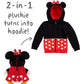 Cubcoats Transforming 2 in 1 Toddler Unisex Disney Minnie Mouse 2-in-1 Stuffed Animal Hoodie Red