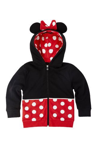 Cubcoats Transforming 2 in 1 Toddler Unisex Disney Minnie Mouse 2-in-1 Stuffed Animal Hoodie Red