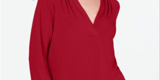 Charter Club Women's 3/4 Sleeve Top Ravishing Red Size Medium