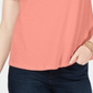 Charter Club Women's Cotton Embroidered T-Shirt Orange Size Petite XL