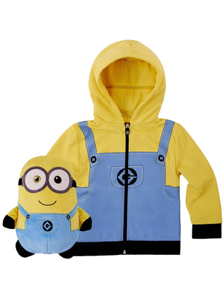 Cubcoats Transforming 2 in 1 Toddler Unisex Universal Studios Bob the Minion Stuffed Animal Hoodie Yellow