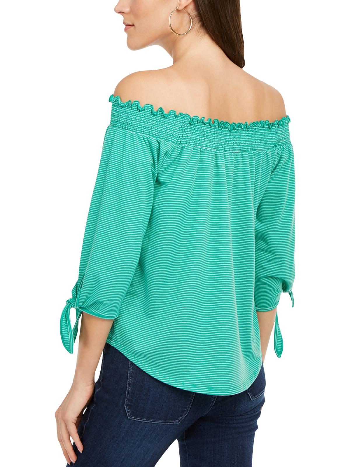 Maison Jules Women's Off the Shoulder Top Green Size XL
