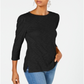 INC International Concepts Women's Puff Sleeve Top Black Size PP