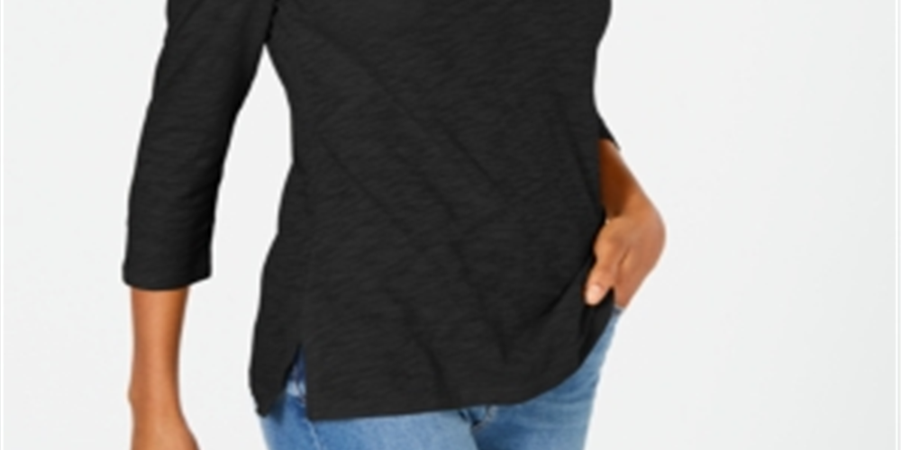 INC International Concepts Women's Puff Sleeve Top Black Size PP
