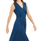 Calvin Klein Women's Croc Embossed Fit Flare Maxi Dress Blue Size 12
