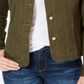 Charter Club Women's Denim Jacket Olive Size Petite S/M