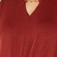 JM Collection Women's Short Sleeve Keyhole Wear to Work Top Red Size Large