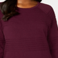 Karen Scott Women's Cotton Ribbed Sweater Burgundy Size Petite L