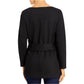 Kenneth Cole New York Women's the Timeless Knot Front Crew Neck Tunic Top Black Size XXS