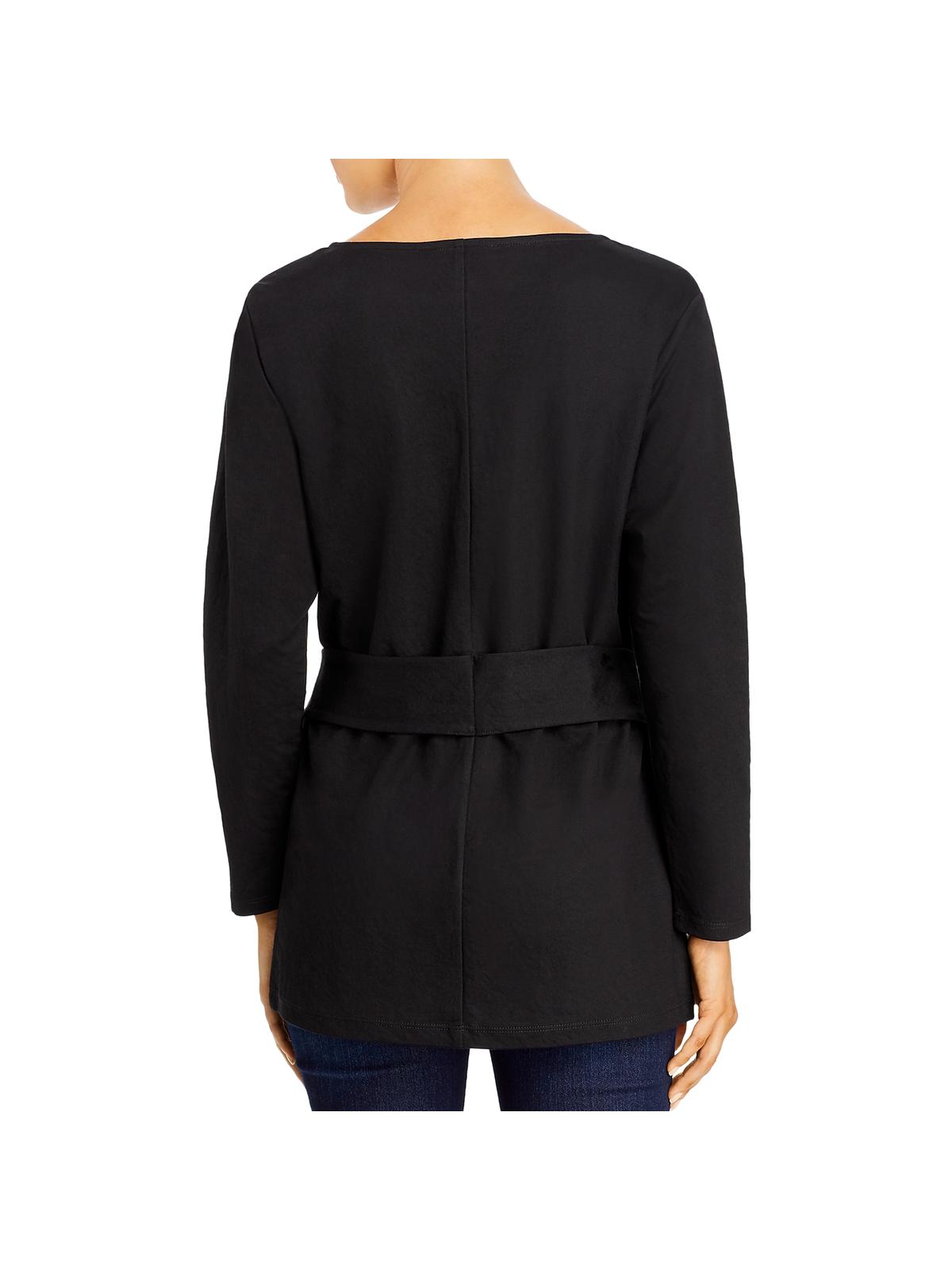 Kenneth Cole New York Women's the Timeless Knot Front Crew Neck Tunic Top Black Size XXS