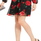 INC International Concepts Women's Rose Print Chiffon Bow Back Dress Black Size X-Large