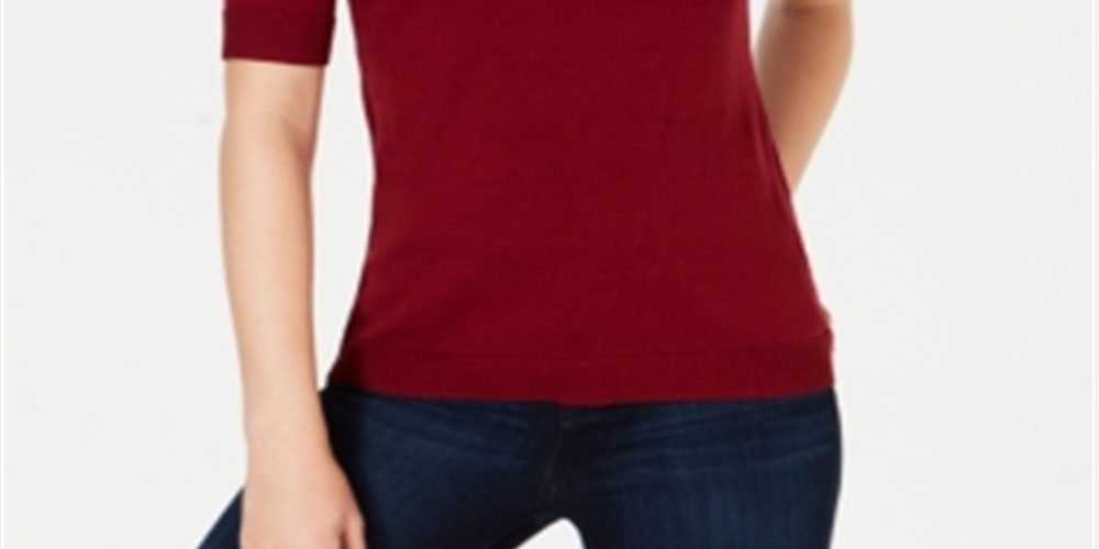 Charter Club Women's Button Shoulder Sweater Red Size X-Small