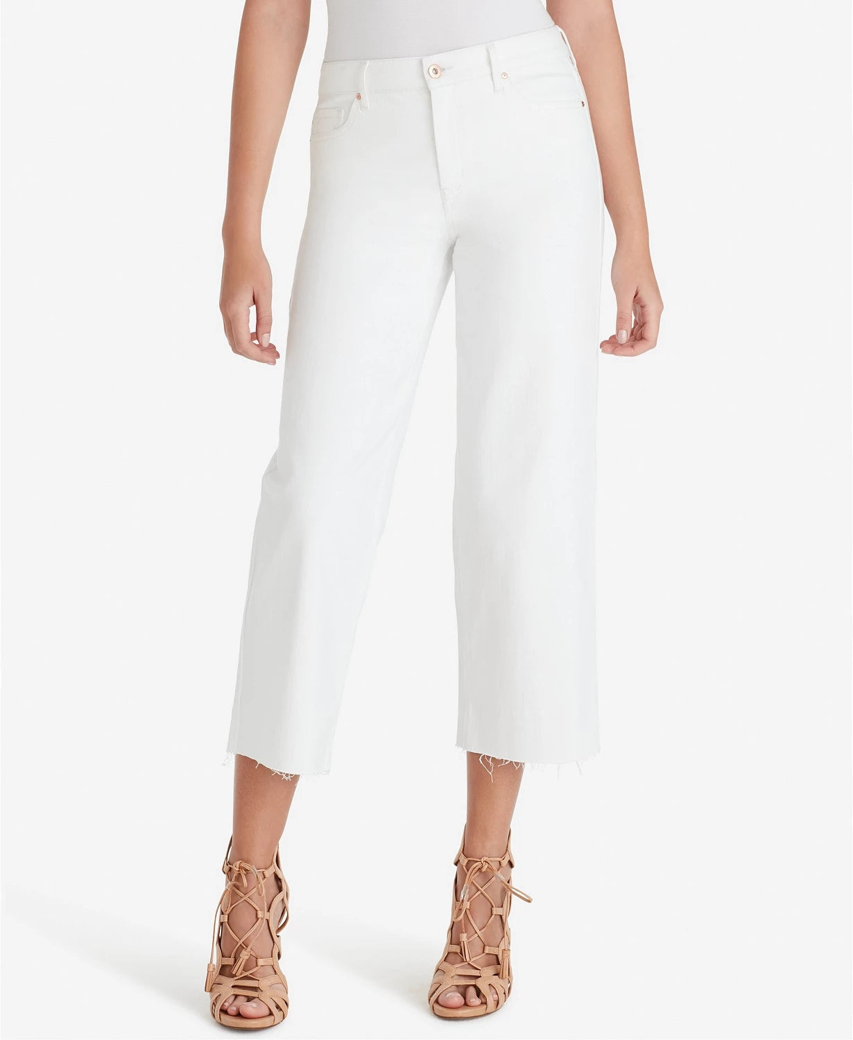 Jessica Simpson Women's Adored High Rise Wide Crop Jean White Size 30