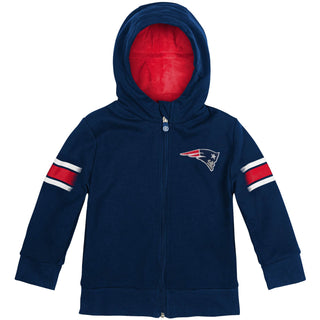 Cubcoats Boy's Toddler New England Patriots 2-in-1 Transforming Full-Zip Hoodie & Soft Plushie Navy