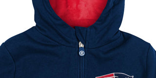 Cubcoats New England Patriots Preschool 2-in-1 Transforming Full-Zip Hoodie & Soft Plushie Navy Size 4-5