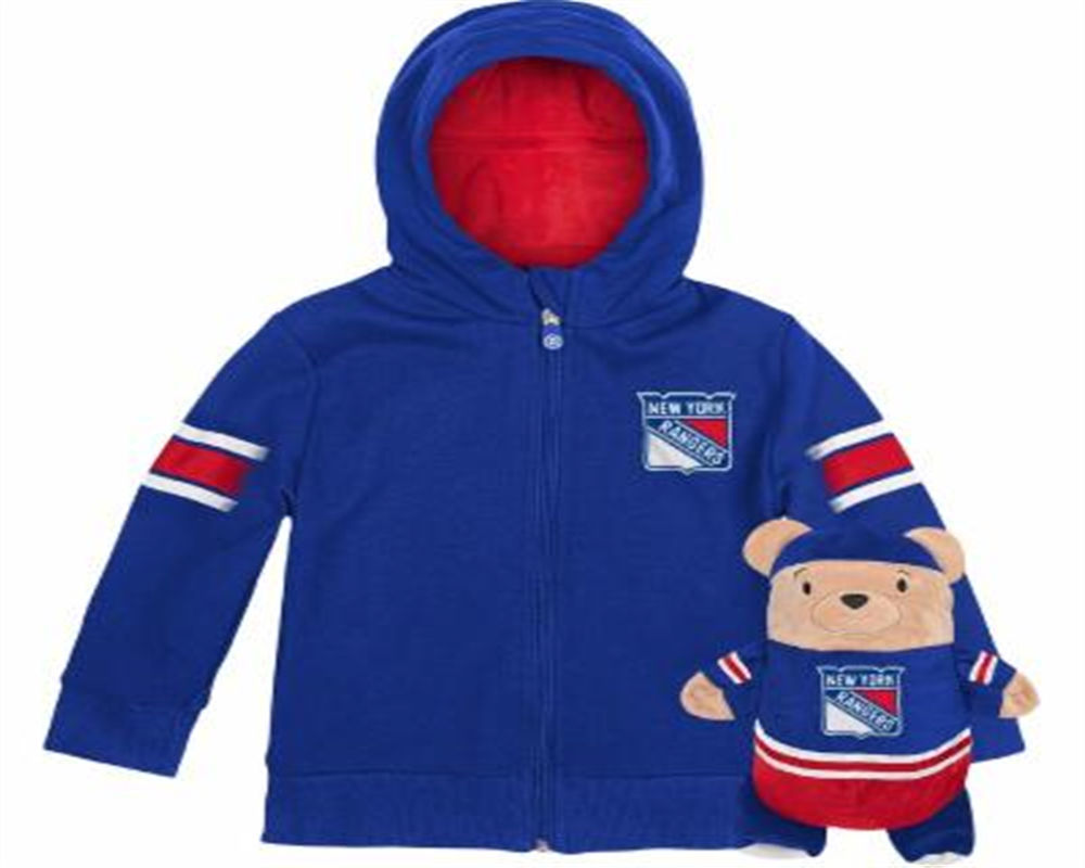 Cubcoats Boy's Toddler  New York Rangers 2-in-1 Transforming Full-Zip Hoodie & Soft Plushie Blue