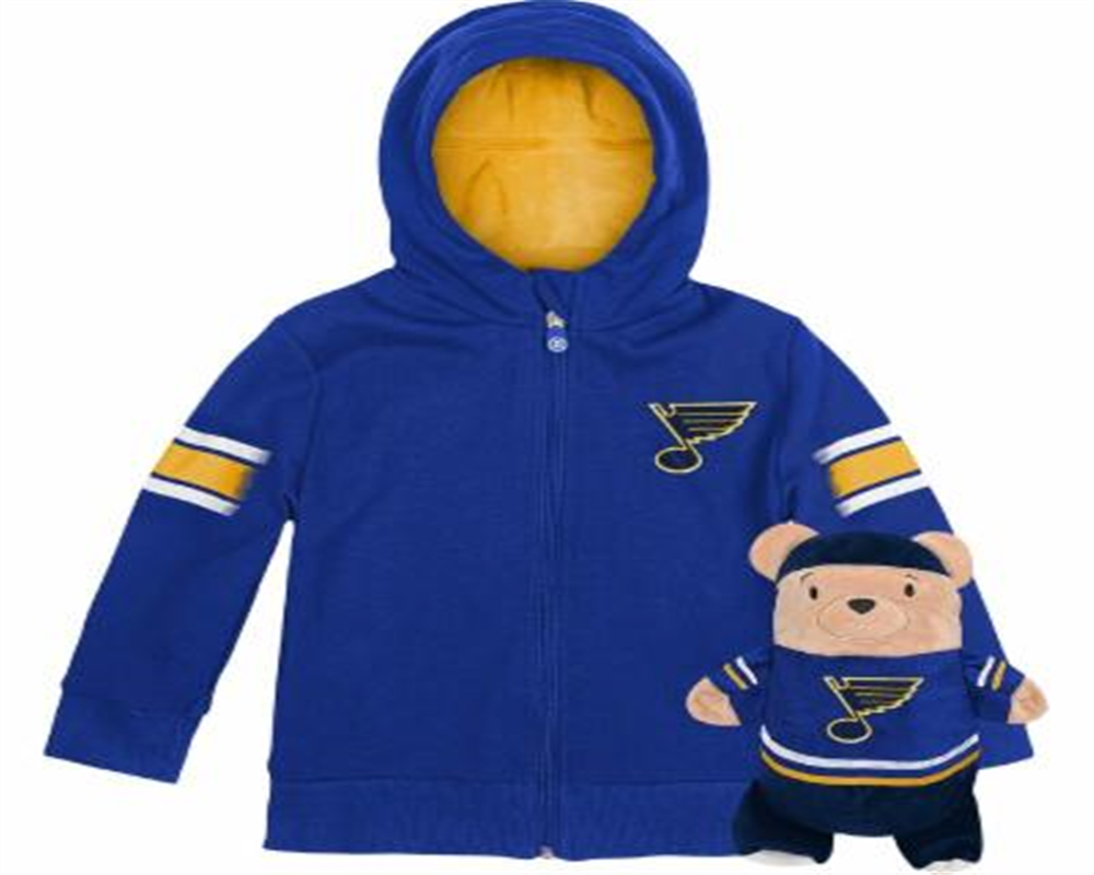 Cubcoats Transforming 2-in-1 Toddler Unisex Blue St. Louis Full-Zip Hoodie & Soft Plushie Blue