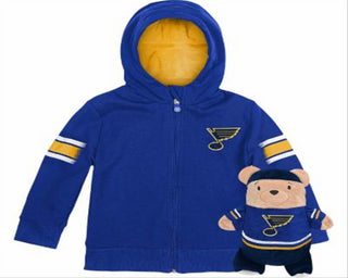 Cubcoats Transforming 2-in-1 Toddler Unisex Blue St. Louis Full-Zip Hoodie & Soft Plushie Blue