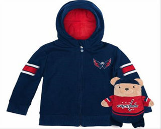 Cubcoats Boy's Toddler Washington Capitals 2-in-1 Transforming Full-Zip Hoodie & Soft Plushie Navy