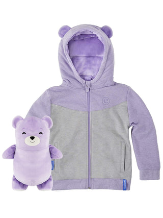 Cubcoats Toddler  Big Girl's Bori the Bear 2 in 1 Stuffed Animal Hoodie Purple