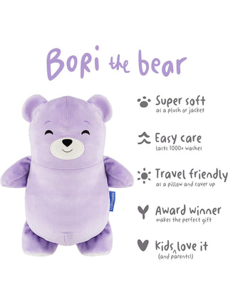 Cubcoats Toddler  Big Girl's Bori the Bear 2 in 1 Stuffed Animal Hoodie Purple