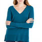 Maison Jules Women's V Neck Sweater Blue Size X-Small