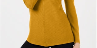 Alfani Women's Snap Detail Pullover Sweater Yellow Size Medium