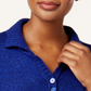 Karen Scott  Women's Button Long Sleeve Collared Sweater Blue Size Large