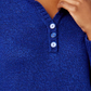 Karen Scott  Women's Button Long Sleeve Collared Sweater Blue Size Large