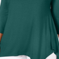 JM Collection Women's V Neck Handkerchief Hem Top Green Size Large