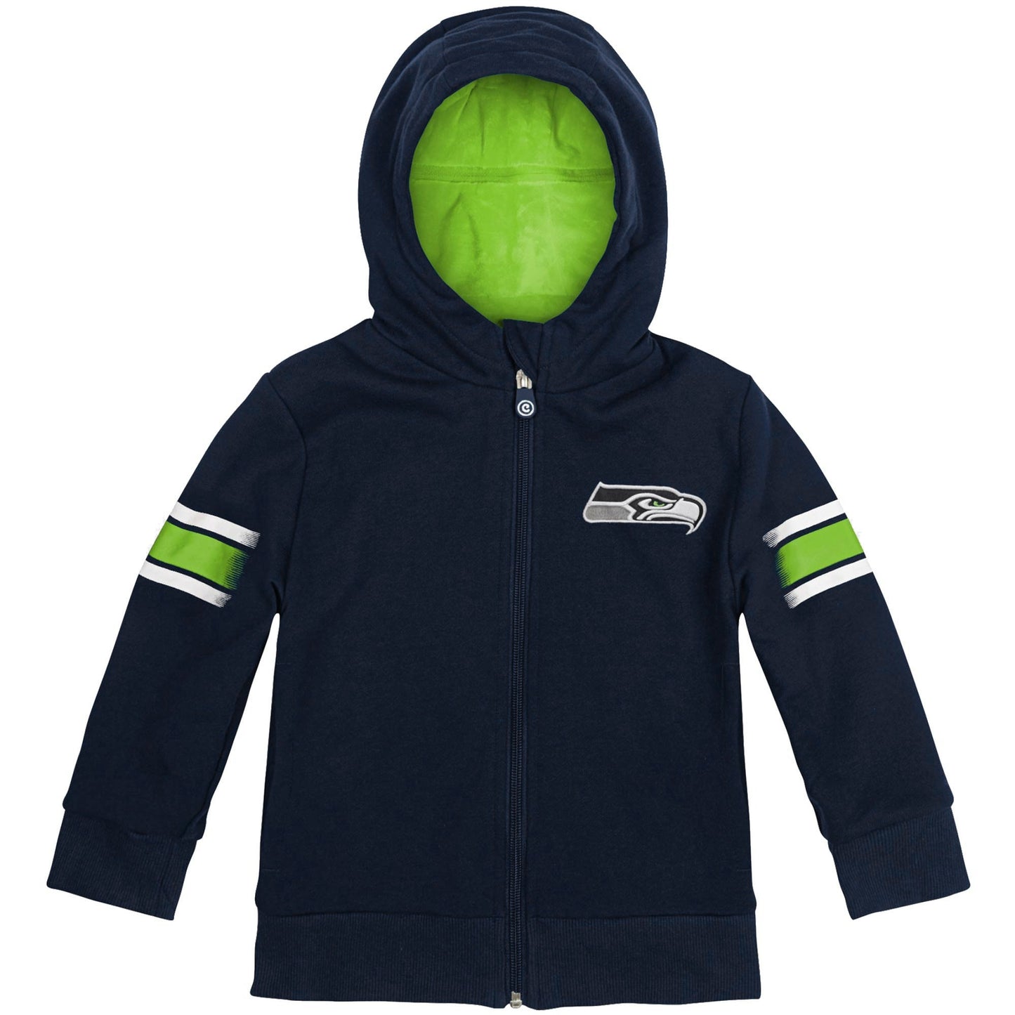 Cubcoats Boy's Toddler Seattle Seahawks 2-in-1 Transforming Full-Zip Hoodie & Soft Plushie Blue