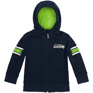 Cubcoats Boy's Toddler Seattle Seahawks 2-in-1 Transforming Full-Zip Hoodie & Soft Plushie Blue