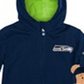 Cubcoats Boy's Toddler Seattle Seahawks 2-in-1 Transforming Full-Zip Hoodie & Soft Plushie Blue