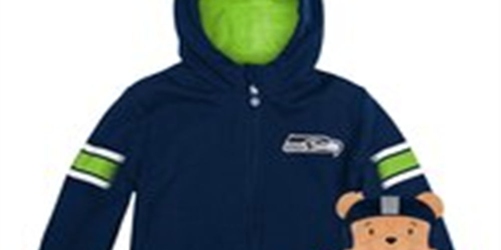Cubcoats Boy's Toddler Seattle Seahawks 2-in-1 Transforming Full-Zip Hoodie & Soft Plushie Blue