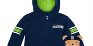 Cubcoats Boy's Toddler Seattle Seahawks 2-in-1 Transforming Full-Zip Hoodie & Soft Plushie Blue