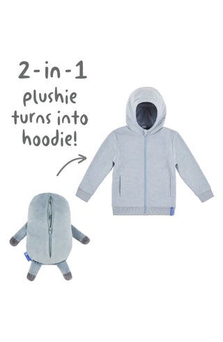 Cubcoats Kid's Toddler Sloth 2-in-1 Stuffed Animal Hoodie Blue